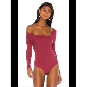Lovers + Friends Florence‎ Bodysuit  Burgundy Size XL